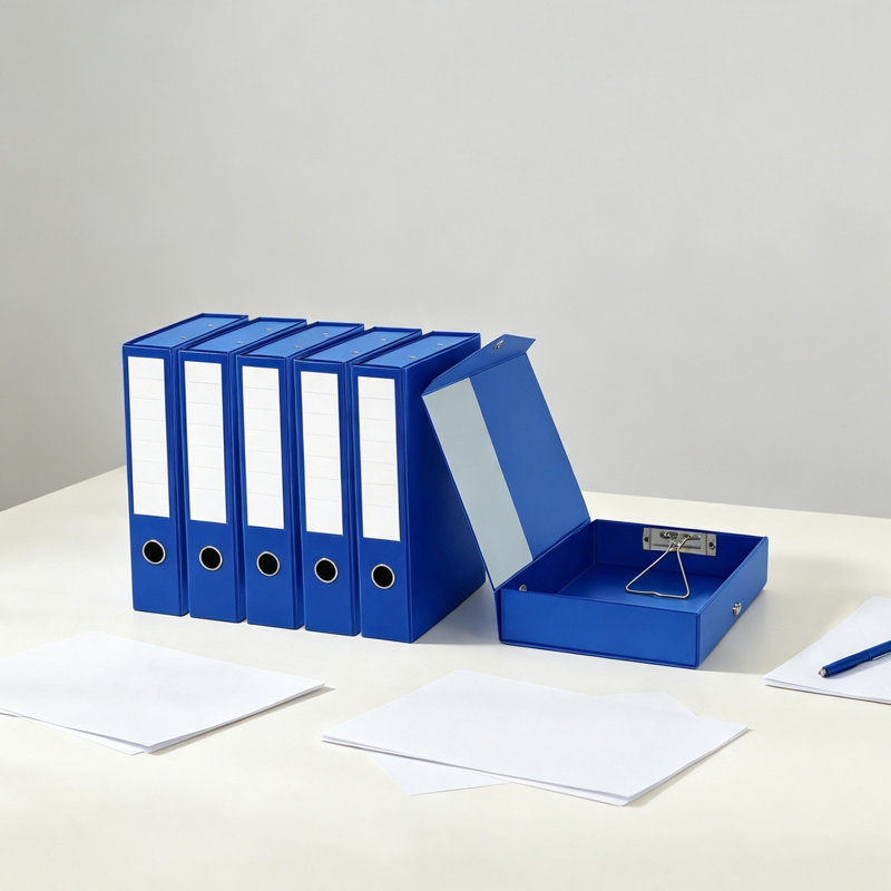 Blue Box Files with Lock Spring, 6 Pack Plastic A4 Archive Box Folders