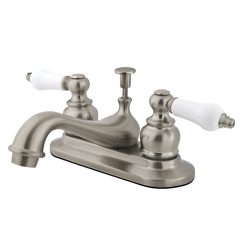 Elizabeth Centerset Bathroom Faucet with Drain Assembly, Brushed Nickel