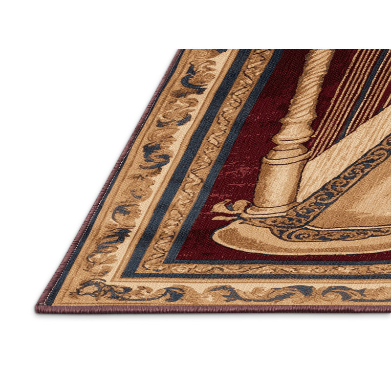 Washable Harp Music Area Rug, Rectangle 5' x 7'