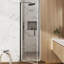 Porte de douche à simple porte l 28 po x H 72 po avec alliage d'aluminium noir mat et porte de douche en verre trempé de 0,24 po