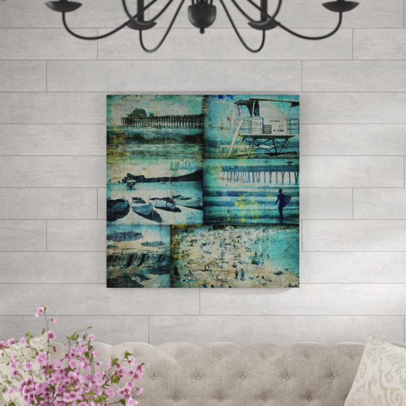 «Summer Beach II» par Sofia Fox - impression, H 36 po x l 36 po x P 1,5 po, Plexi
