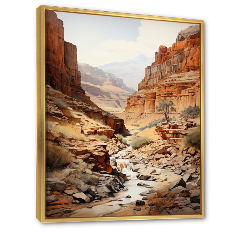 «Barriera Canyon Endless Journey I», reproduction sur toile, H 20 po x l 12 po x P 1 po, Cadre flottant doré