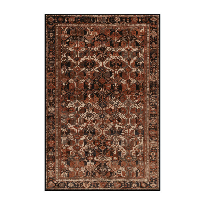 Tapis brun lavable à la machine, Rectangle 7 pi x 9 pi