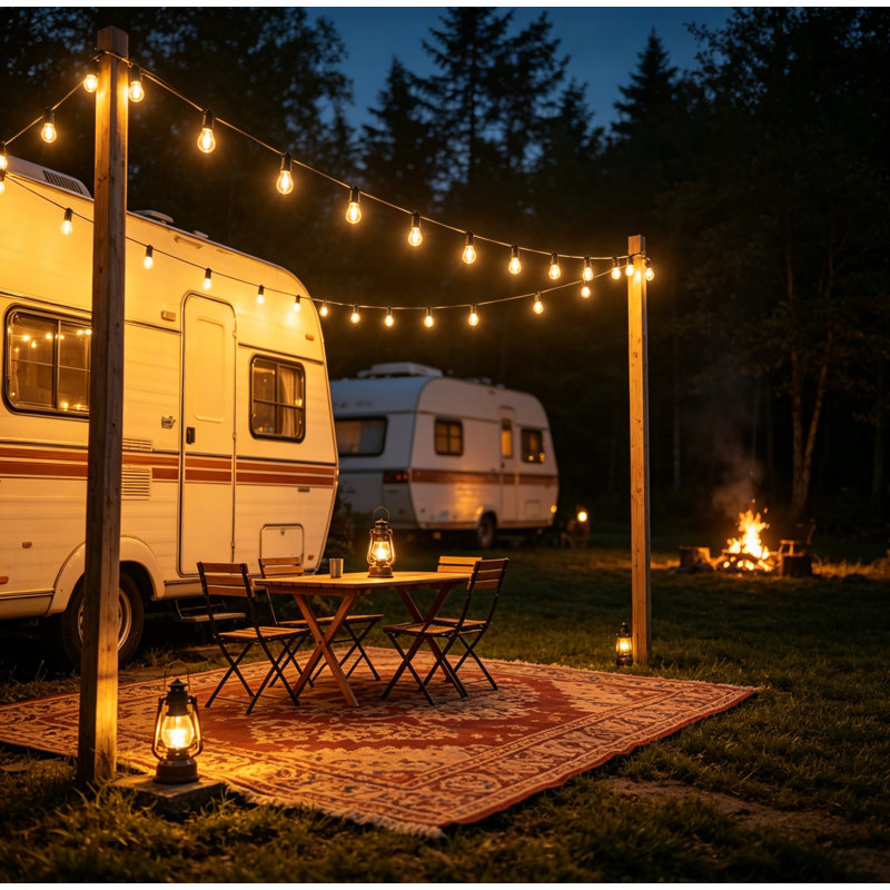 48FT Outdoor String Lights, 15 S14 LED Bulbs, IP65 Dimmable Warm White