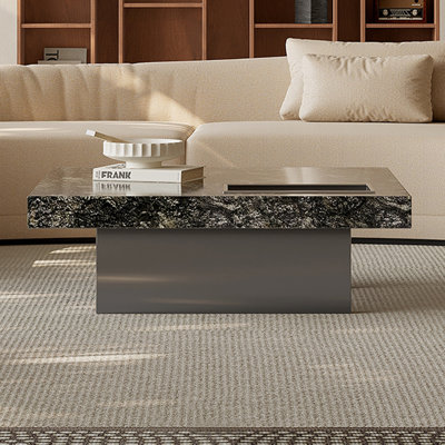 Table basse avec plateau en pierre