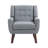 Jaqueze Upholstered Gray Linen Blend Tufted Wide Back Armchair with Solid Wood Leg-1410205031