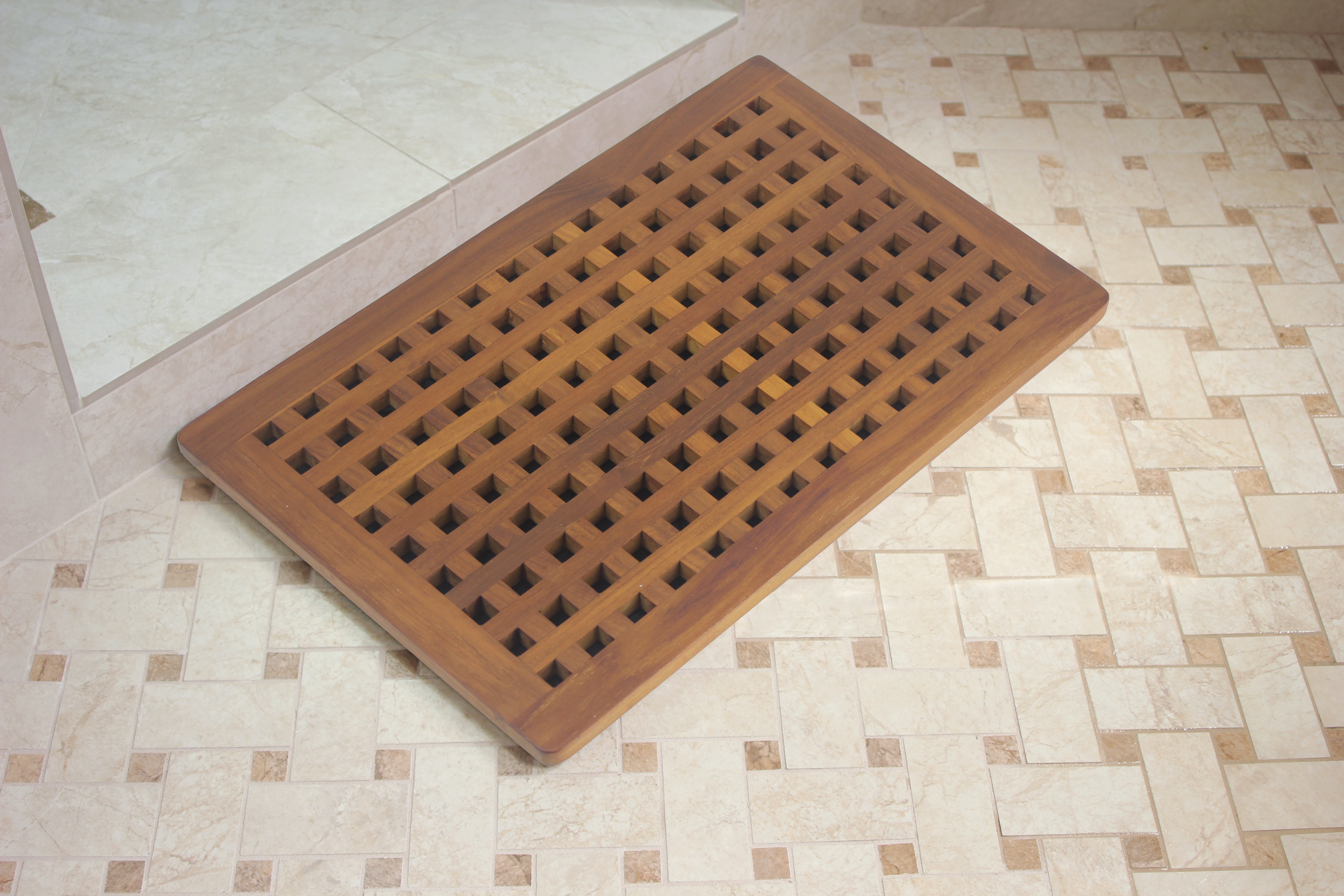 Aqua Teak The Original Grate™ Teak Bath & Shower Mat "& Reviews" | Wayfair