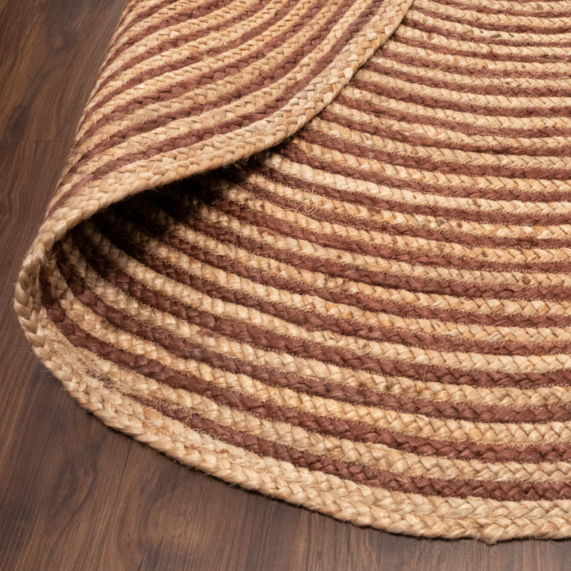 Tapis d'intérieur en jute tressé à la main Parksley, Rond 8 pi