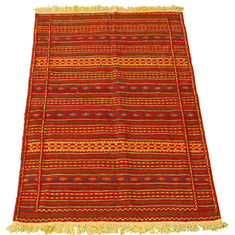 Tapis rouge en laine fait à la main