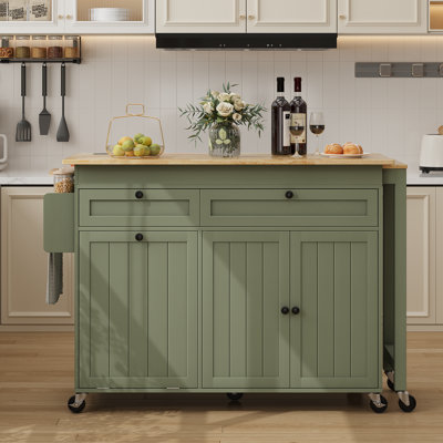 81.6" Kitchen Island With Storage, Kitchen Cabinet with Seating Area and Prower Outlet For Kitchen