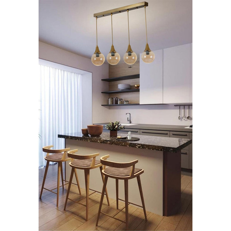 Chandle Chandelier, Gold/Amber
