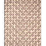 Purple Handwoven Wool Linked Chain Motif Geometric Modern Contemporary Carpet Rug