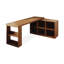 Bureau en bois massif en forme de L noyer clair-350541420