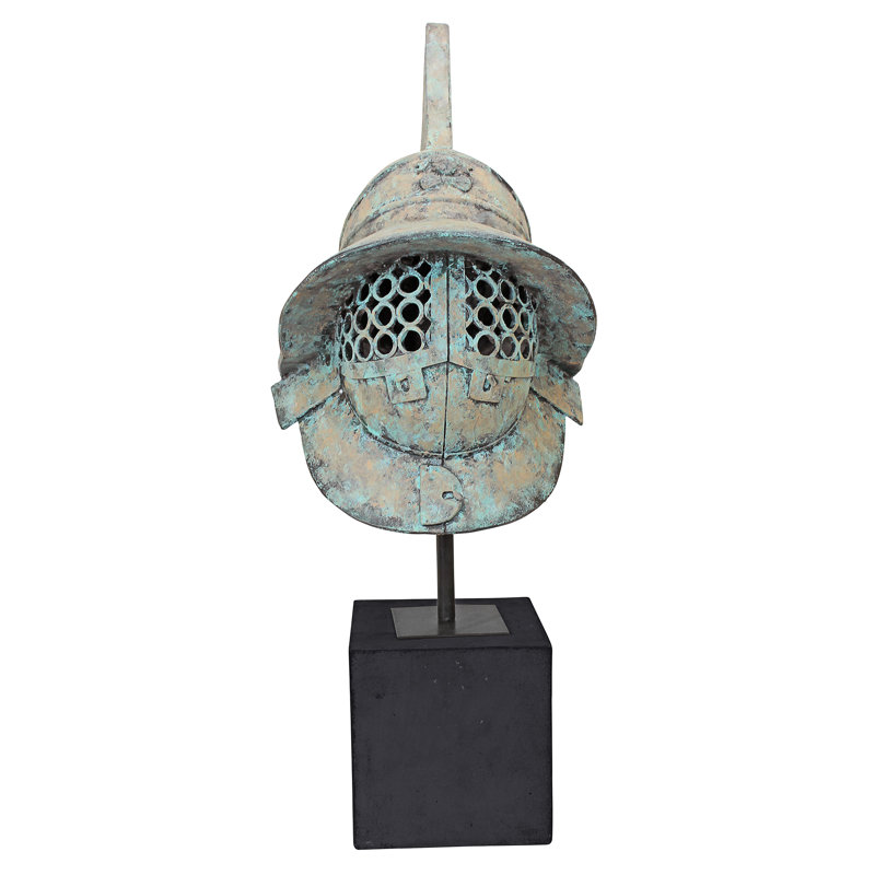 Statue de l'ancien casque de gladiateur romain de Pompéi