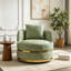 Faux Leather Swivel Accent Chair-503423289