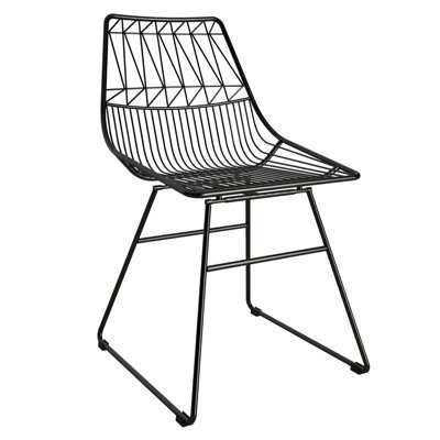 45.72cm H Metal Slat Back Side Chair