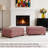 Upholstered Square Corduroy Ottoman-373930852