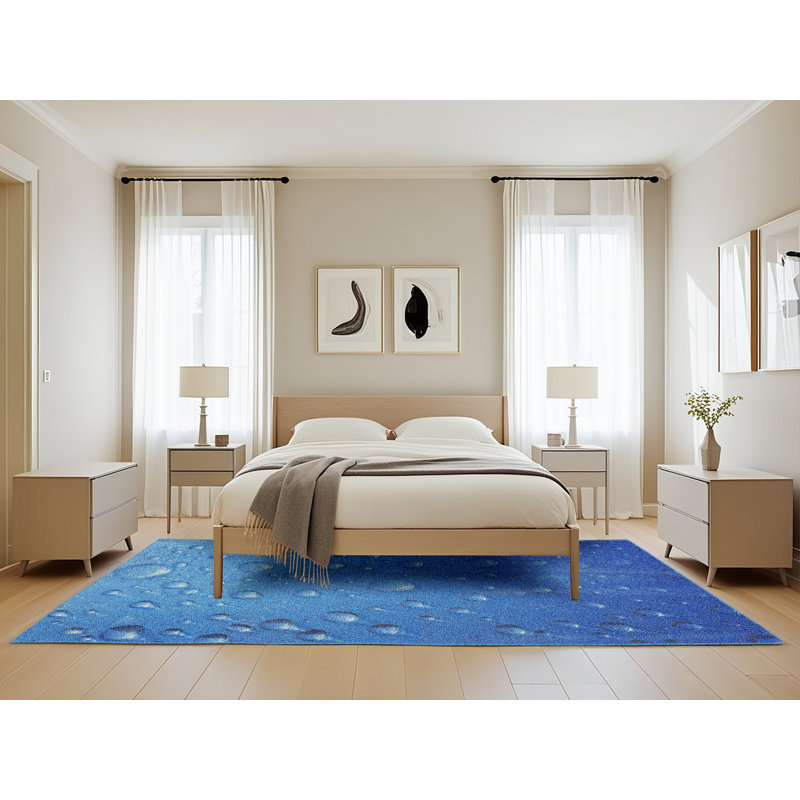 Tapis de zone bleue à motifs, Rectangle 5 pi x 8 pi
