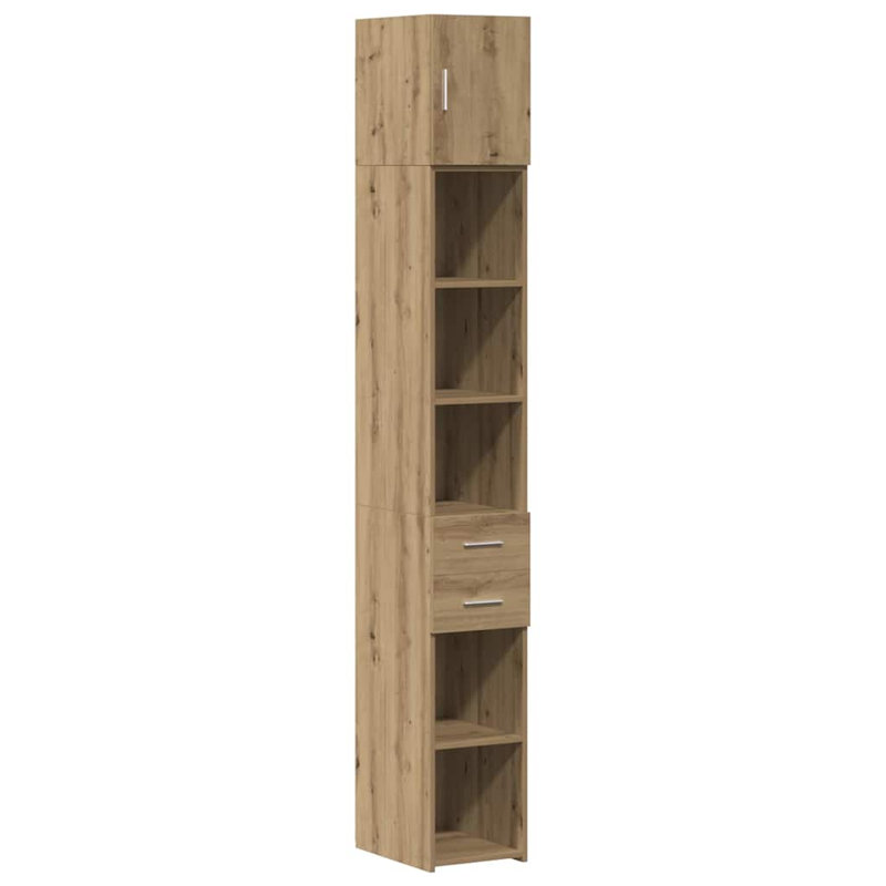 Slim Storage Cabinet 30X42.5X225 Cm Engineered Wood, Artisan Oak