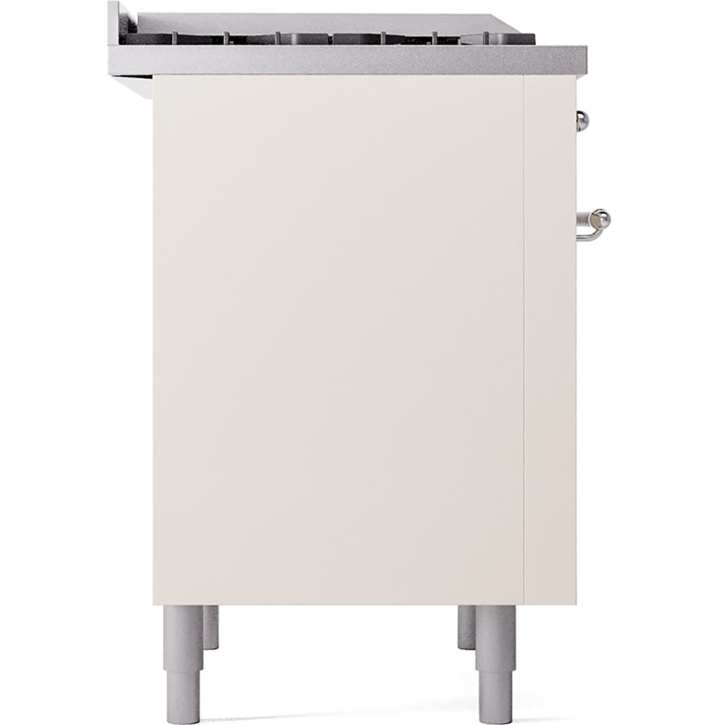 ILVE Nostalgie II 36 Dual Fuel Range, knobs, Antique White/Chrome, Natural Gas