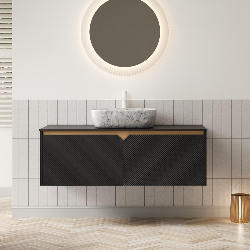 Meuble-lavabo artistique avec symétrie diagonale, 48