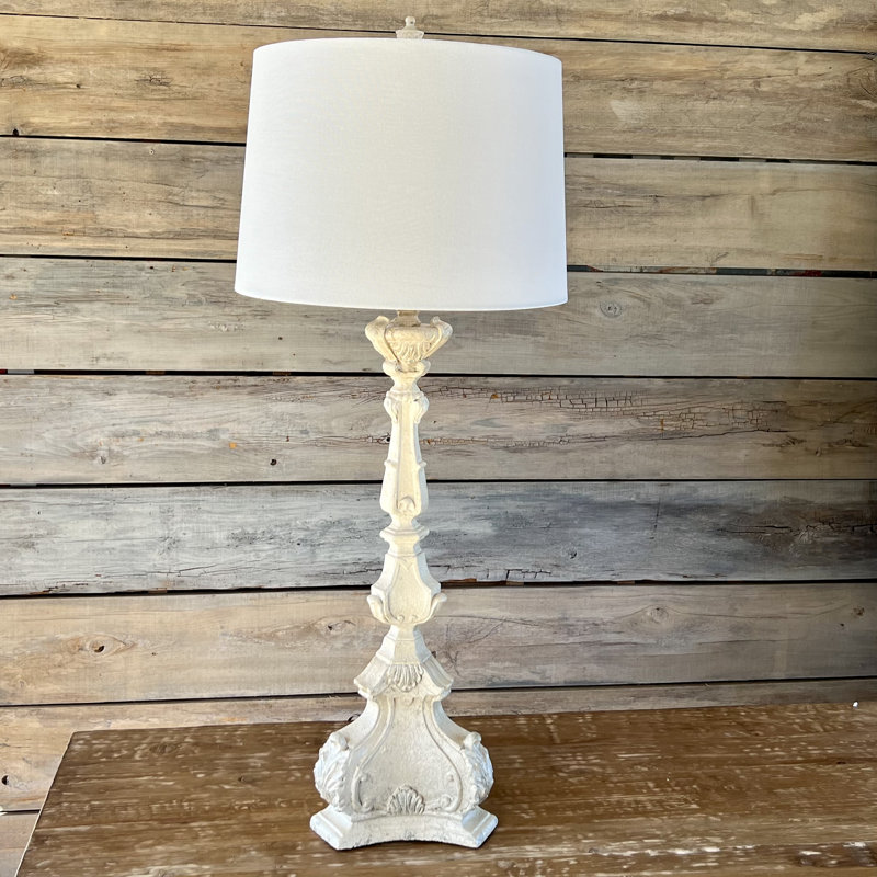 41" Resin Table Lamp With White Shade