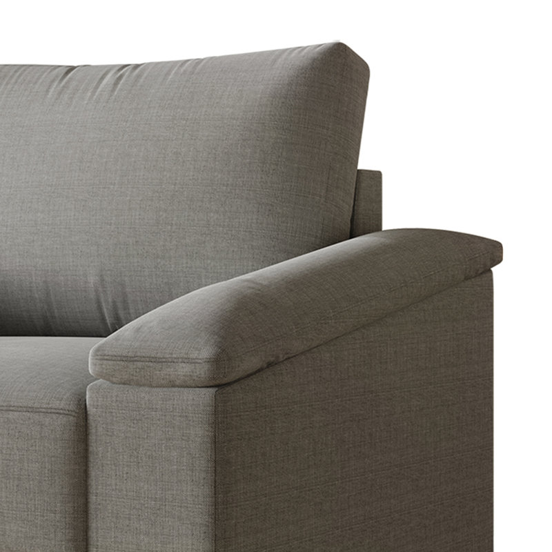 Causeuse de réception en tissu 57,87 po Jacqualyn, Gris