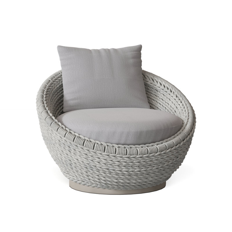 Bernhardt Exteriors Swivel Patio Chair with Cushions, Canvas Granite Sunbrella® Canvas