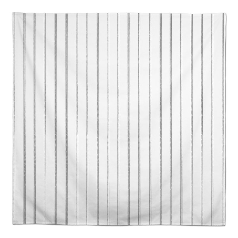 Striped Polyester Tablecloth, Gray, 58" L x 58" W