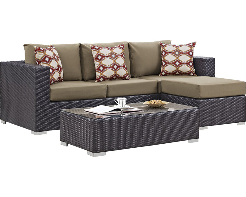 Convene 3 Piece Deep Seating Group, Mocha