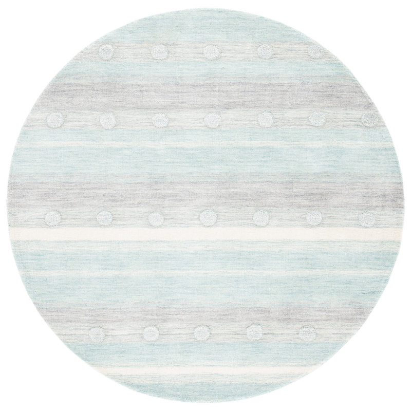 Gosselin Kids Hand Loomed Wool Rug, Round 5'