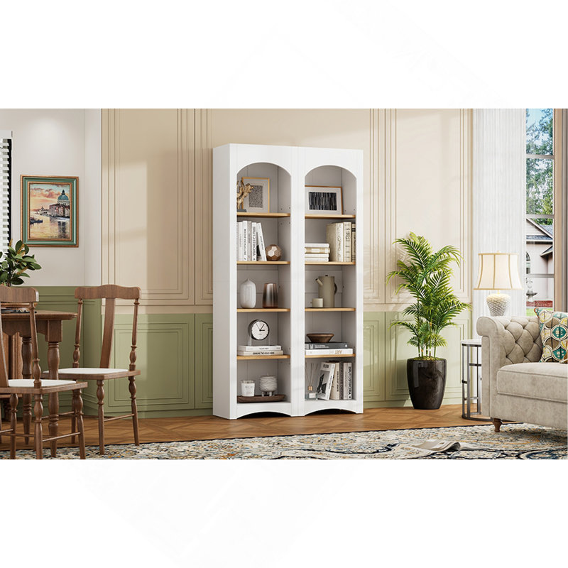 Ensemble de bibliothèque polyvalente bicolore pour différentes pièces, Blanc