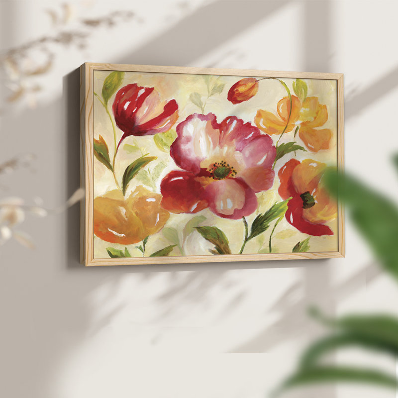 Jardin Rouge -Framed Print - Restickable, H 16 po x l 20 po, Naturel