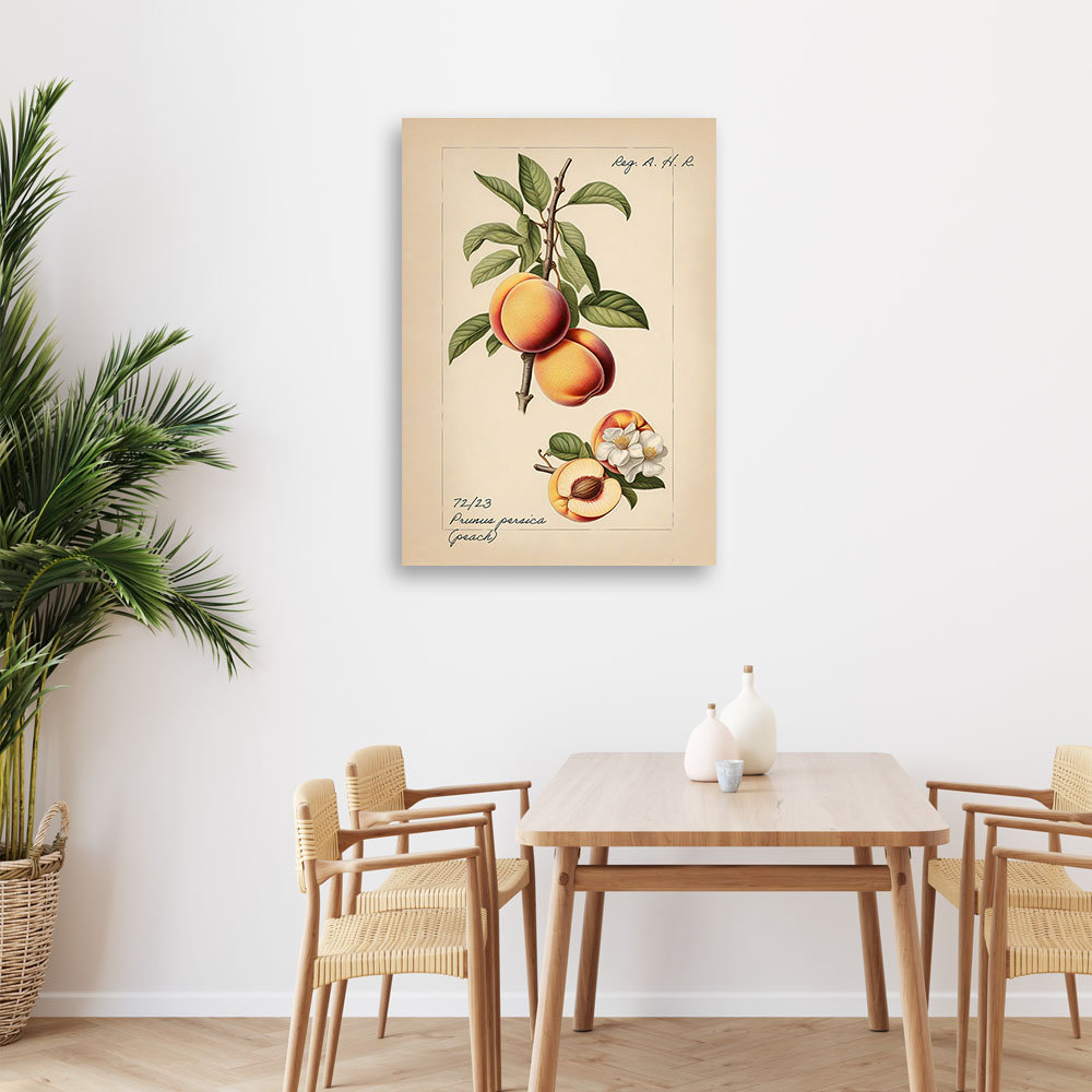 Leinwanddruck, Obst Vintage Pfirsich - Leinwanddruck auf Wrapped Canvas