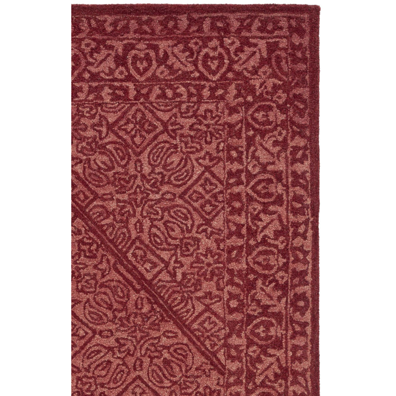 Balyeet Hand Tufted Wool/Cotton Oriental Rug in Red, Square 7'