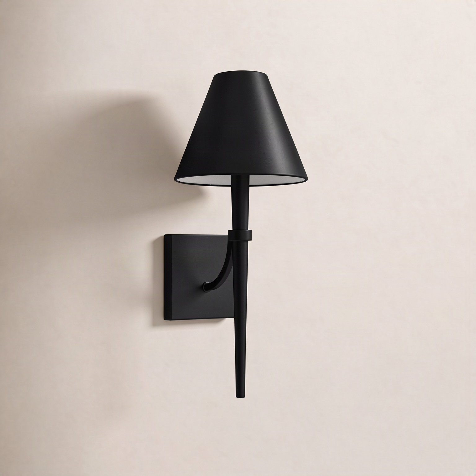 Edmont Single Light Dimmable Candle Wall Light, Matte Black