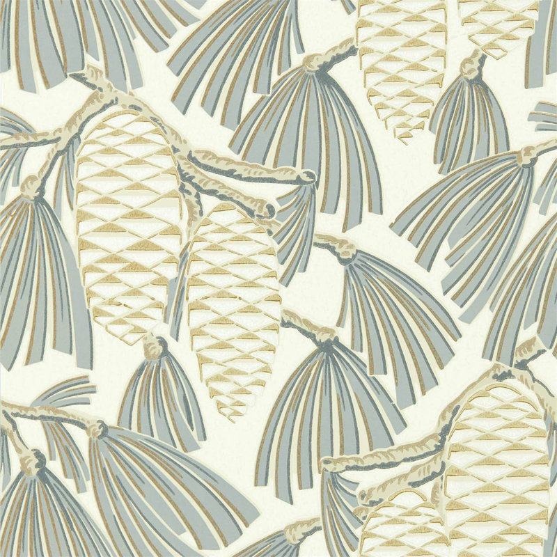 Foxley Wallpaper, Platinum/Gold