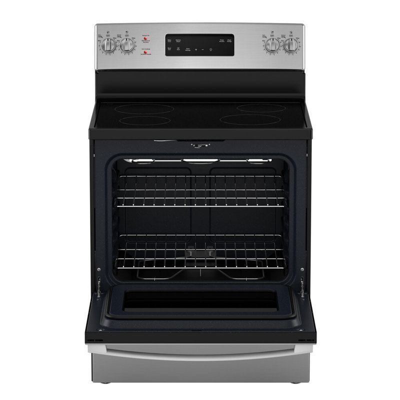 Ge 30" Electric Freestanding Range With Storage Drawer  - Jcb630svss, Stainless Steel