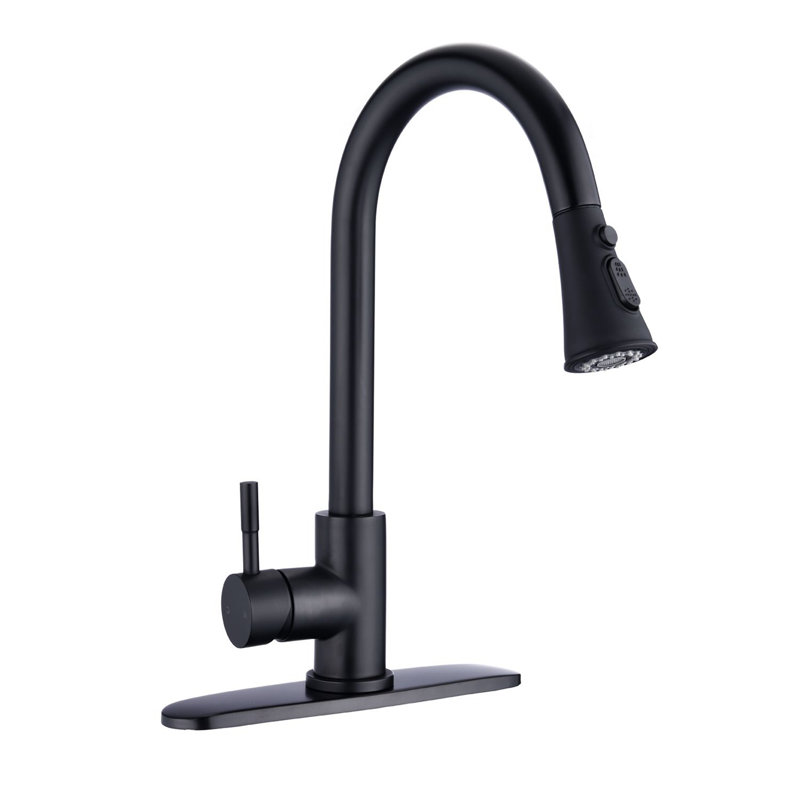 INLE Pull Down Kitchen Faucet, Matte Black