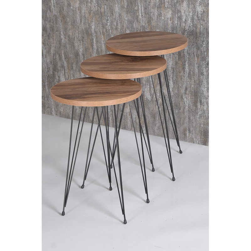 Santino Living Room Table Set, Walnut