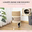 Cachette pour chat avec trois zones, surface grattante aux algues, intérieur doublé, structure en panneau de particules, 14,75 po de largeur, capacité de 9 lb, 27,5 po de hauteur,