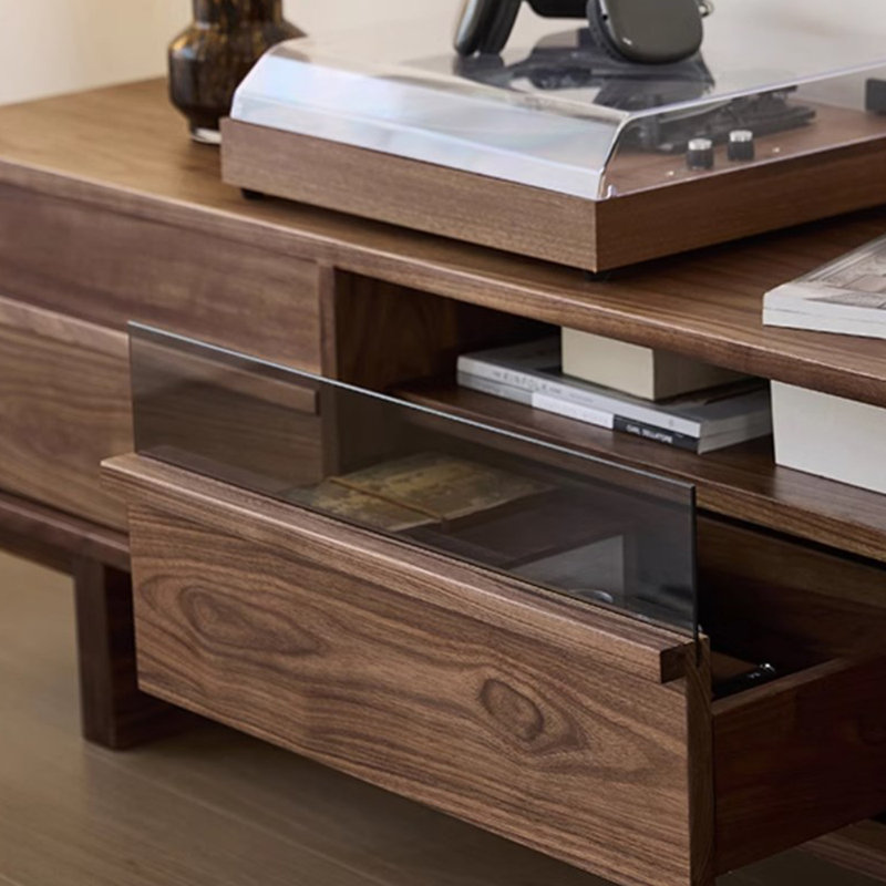 Retro design solid wood TV cabinet