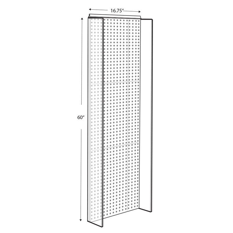 13.5"W x 60"H Pegboard Powerwing Display
