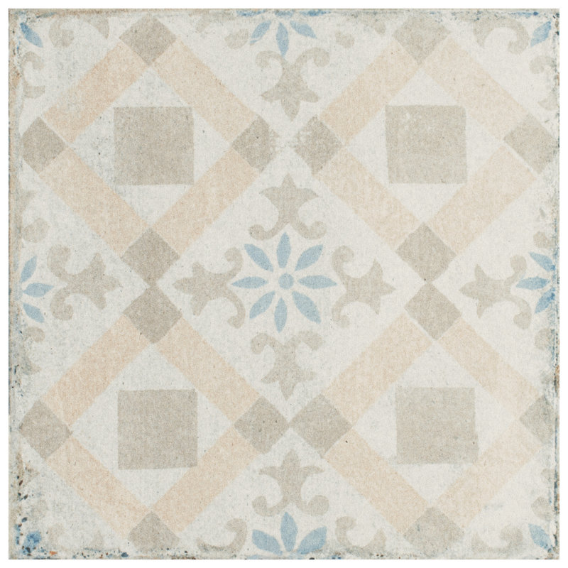 Carreau de porcelaine à motif pour mur et plancher 6 po x 6 po Barcelona