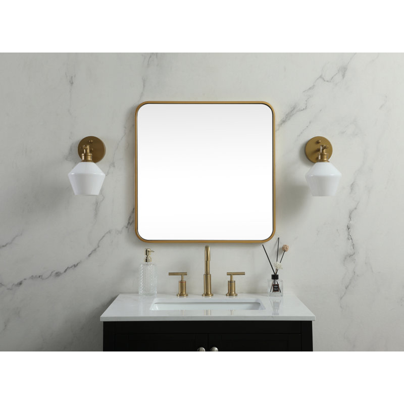 Miroir mural Marengo, Laiton, 24 po x 24 po 
