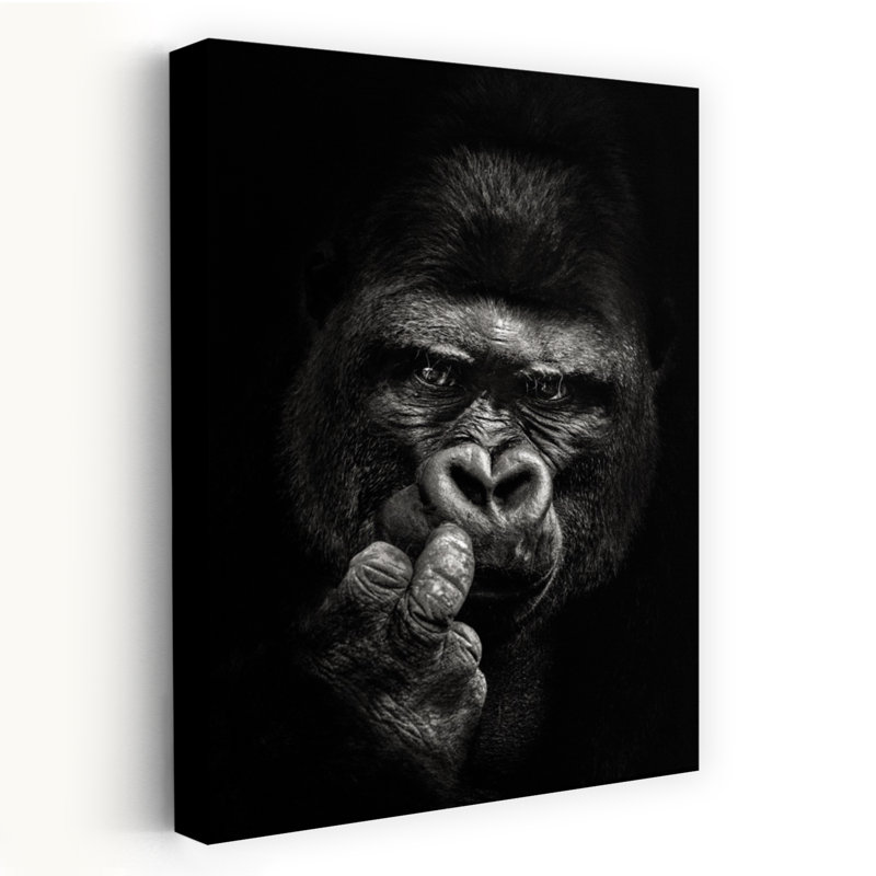 Art contemporain Portrait de singe gorille contemporain, H 48 po x l 32 po