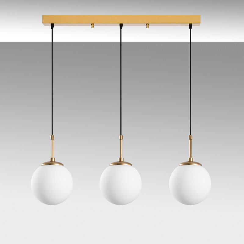 Élégant lustre doré, hauteur réglable de 40 à 47,2 pouces | Corps en métal, 3 douilles E27, 40 W maximum | Plaque de base 30,7 po x 2,4 po x 1,6 po | Parfait pour la salle à manger et les espaces de vie | Luminaire élégant et fonctionnel