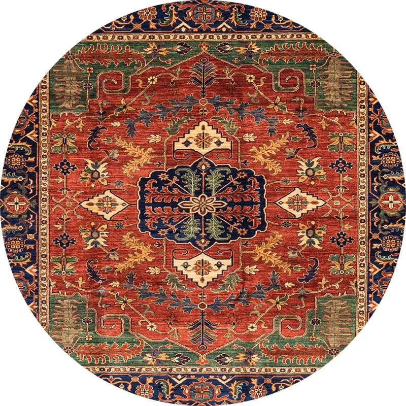 Abstract Indoor Rug, Round 5'