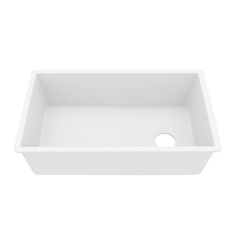 Karran Undermount Quartz Composite 31-3/4'' X 19-1/4'' Single Bowl Kitchen Sink, White