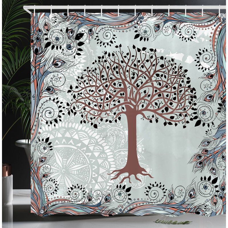 Shower Curtain with Hooks Included, Pale Seafoam